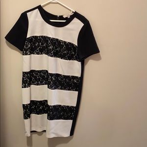 Ann Taylor Loft black and white lace dress